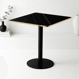 Mesa Luxor de Mdf Efecto Marmol Negro con Dorado