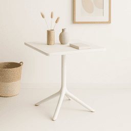 Mesa restaurant 80x80 Polipropileno Terraza Exterior - Blanca