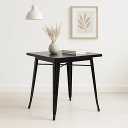 Mesa Tolix de Acero 80x80cm para Bar o Terraza o Restaurant - Negra