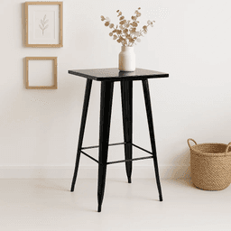 Mesa Tolix Bar Alta 60x60 cms - Negra