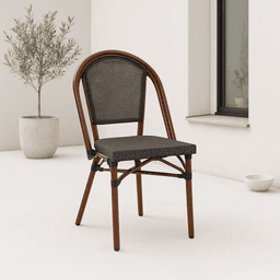 Silla Bistro Parisina Textileno - Café Oscuro