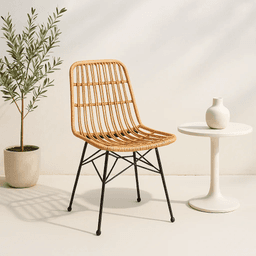 Silla de Comedor Terraza Rattan Grecia Color Madera
