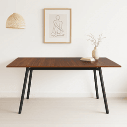 Mesa extensible 120 a 160 cm, ancho 80cm madera oscura
