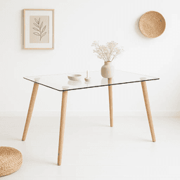 Mesa de Comedor Vidrio Rectangular Nórdica 140x90 cm