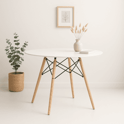 Mesa de Comedor Eames 100cm redonda - Blanca