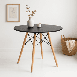 Mesa de Comedor Eames 100cm redonda - Negra