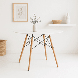 Mesa de Comedor Eames 80cm redonda - Blanca