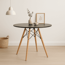 Mesa de Comedor Eames 80cm redonda - Negra