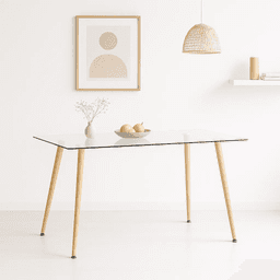 Mesa de Comedor Vidrio Rectangular 120x80