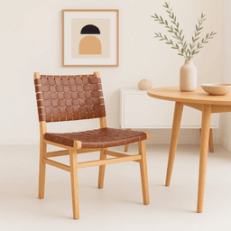 Silla Austral Madera y Cuero Enrejada (Cajas de 2 unidades, precio unitario)