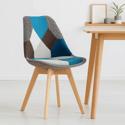 Silla Eames Patchwork Wood - Celeste